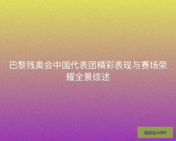 巴黎残奥会中国代表团精彩表现与赛场荣耀全景综述